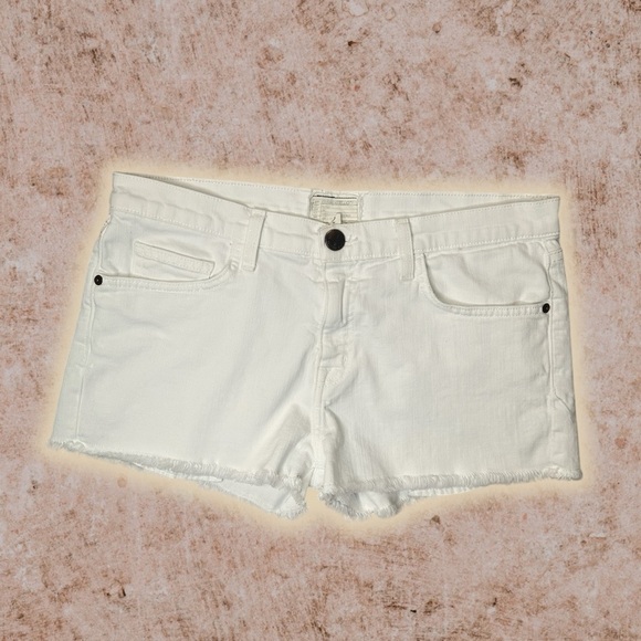 Current/Elliott Women's White Denim ‘Boyfriend’ Shorts in “Sugar” Size 27 - Picture 3 of 11